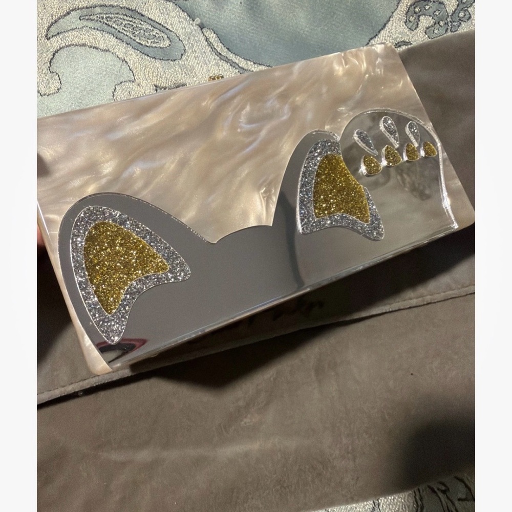 NWT EDIE PARKER CAT BAG GOLD SND SILVER